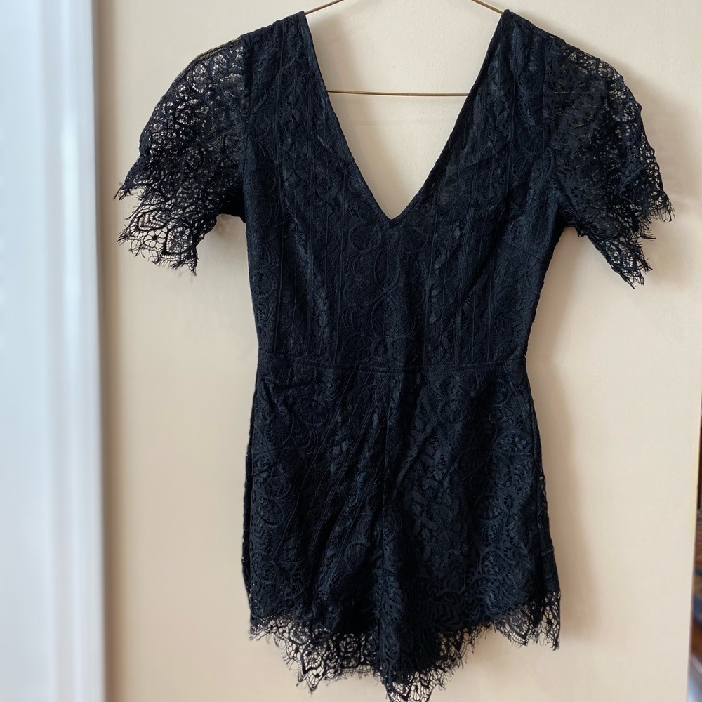 Black lace romper